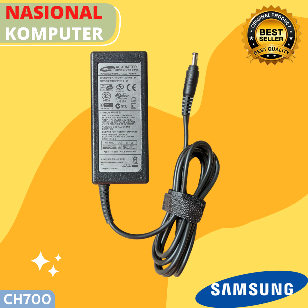 Adaptor Charger Samsung 19V 3.16A 5.4 x 3.0 PIN