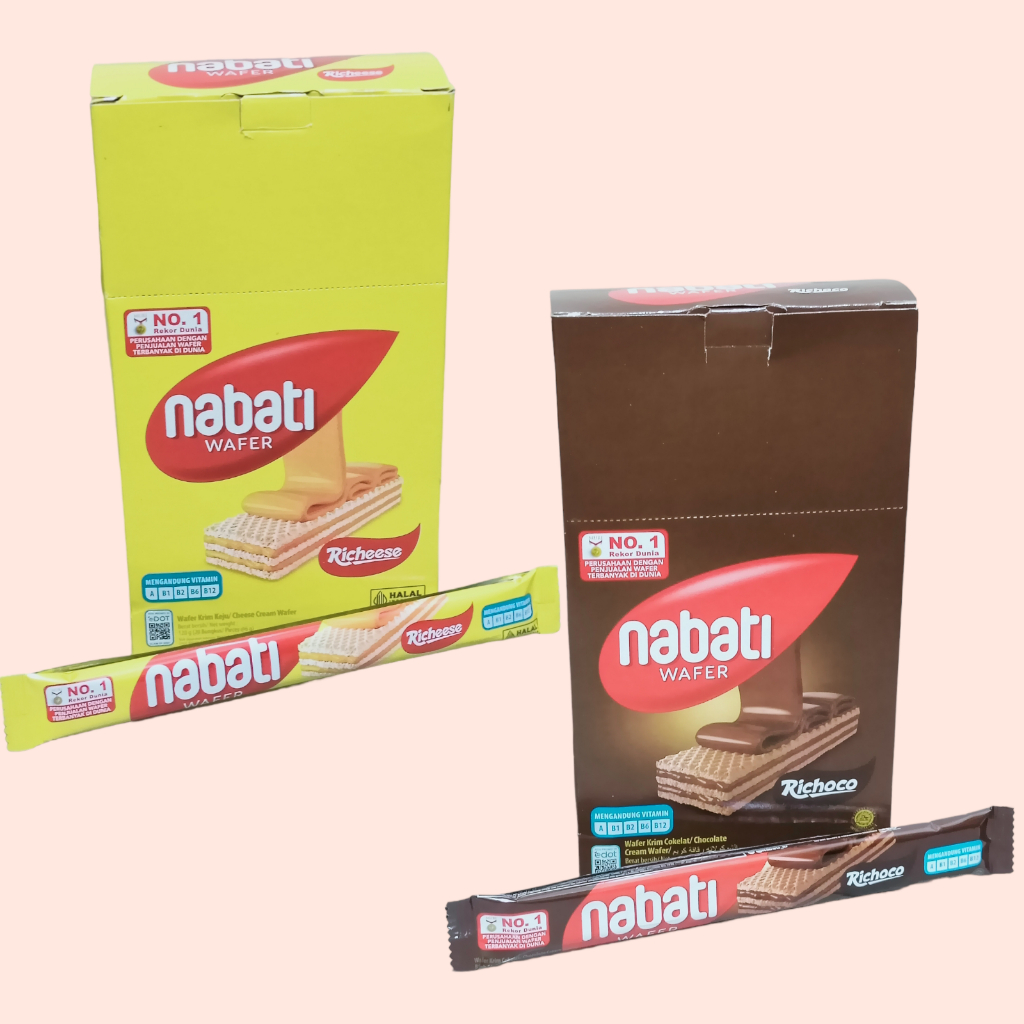 

Nabati Box Keju, Cocopandan & Cokelat Wafer 5gr [20 pcs/box]