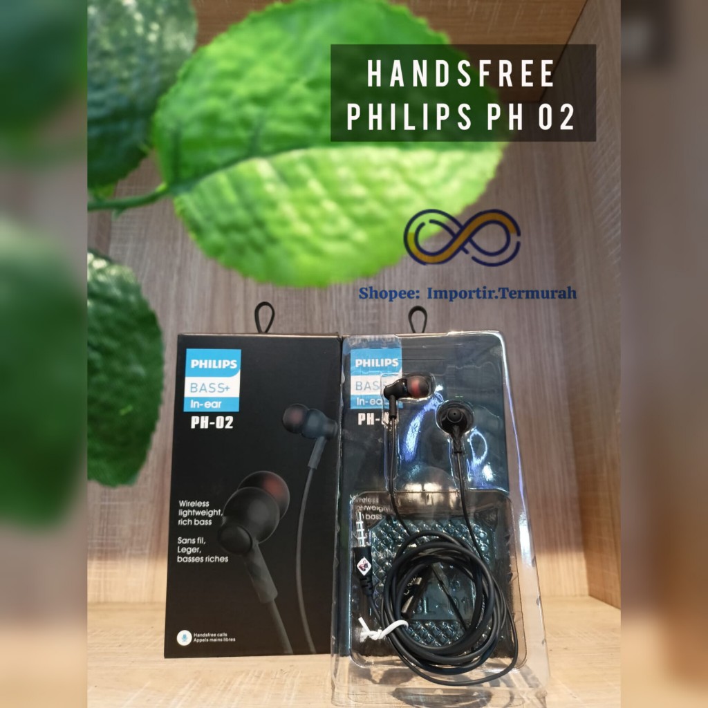 Handsfree Philips PH-02 / Headset Philips Bass Plus / Earphone Philips PH02
