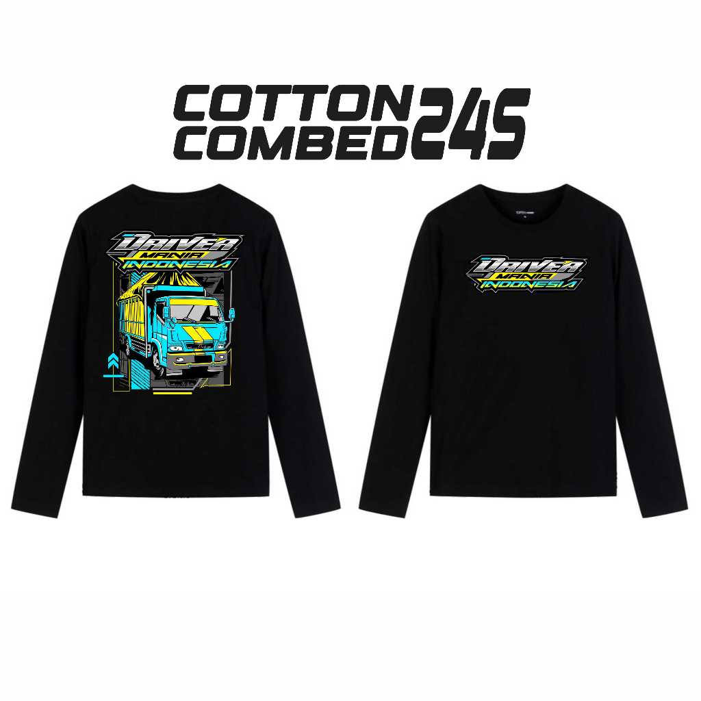 KAOS LENGAN PANJANG DRIVER MANIA INDONESIA BAJU TRUCK CANTER BIG SIZE JUMBO