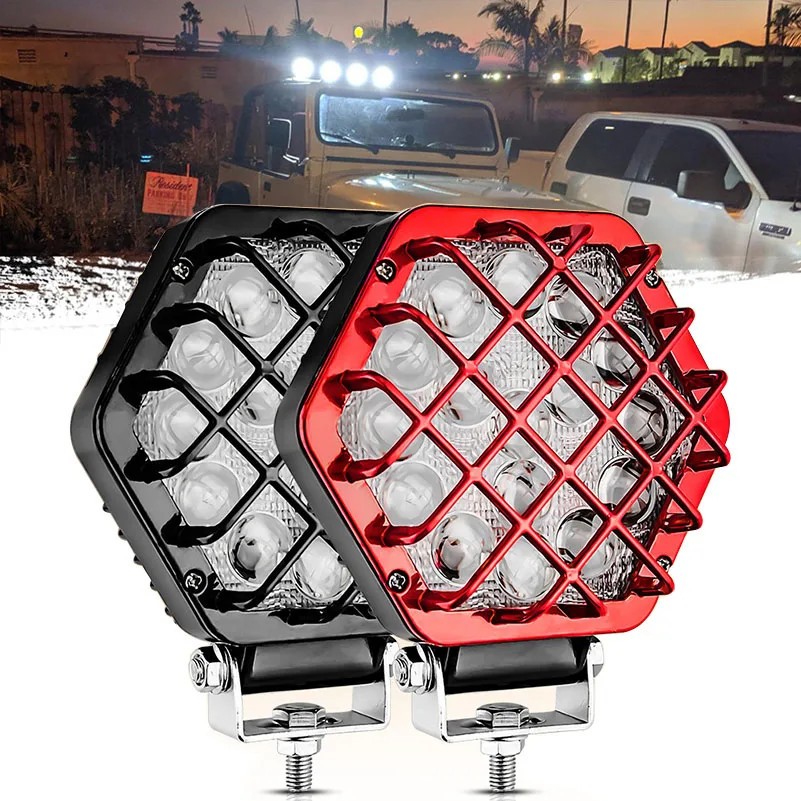 lampu led sorot tembak worklight mobil truk 12 volt 24 volt 7ich bulat putih super terang universal