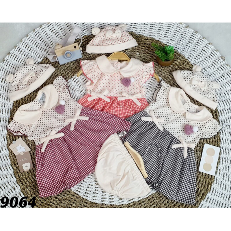 KINDERZONEEE / Kayla Dress (Dress+Pants+Topi) / Dress Bayi / Dress Anak Cewek / Dress Anak / Dress A