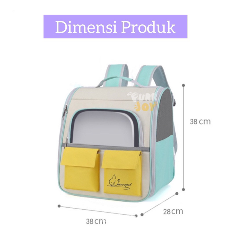 PURRJOY PREMIUM QUALITY Pet Travel Carrier Backpack / Tas Ransel Kucing / Tas Kucing / Pet Cargo / Tas Traveling Hewan Anjing Kucing