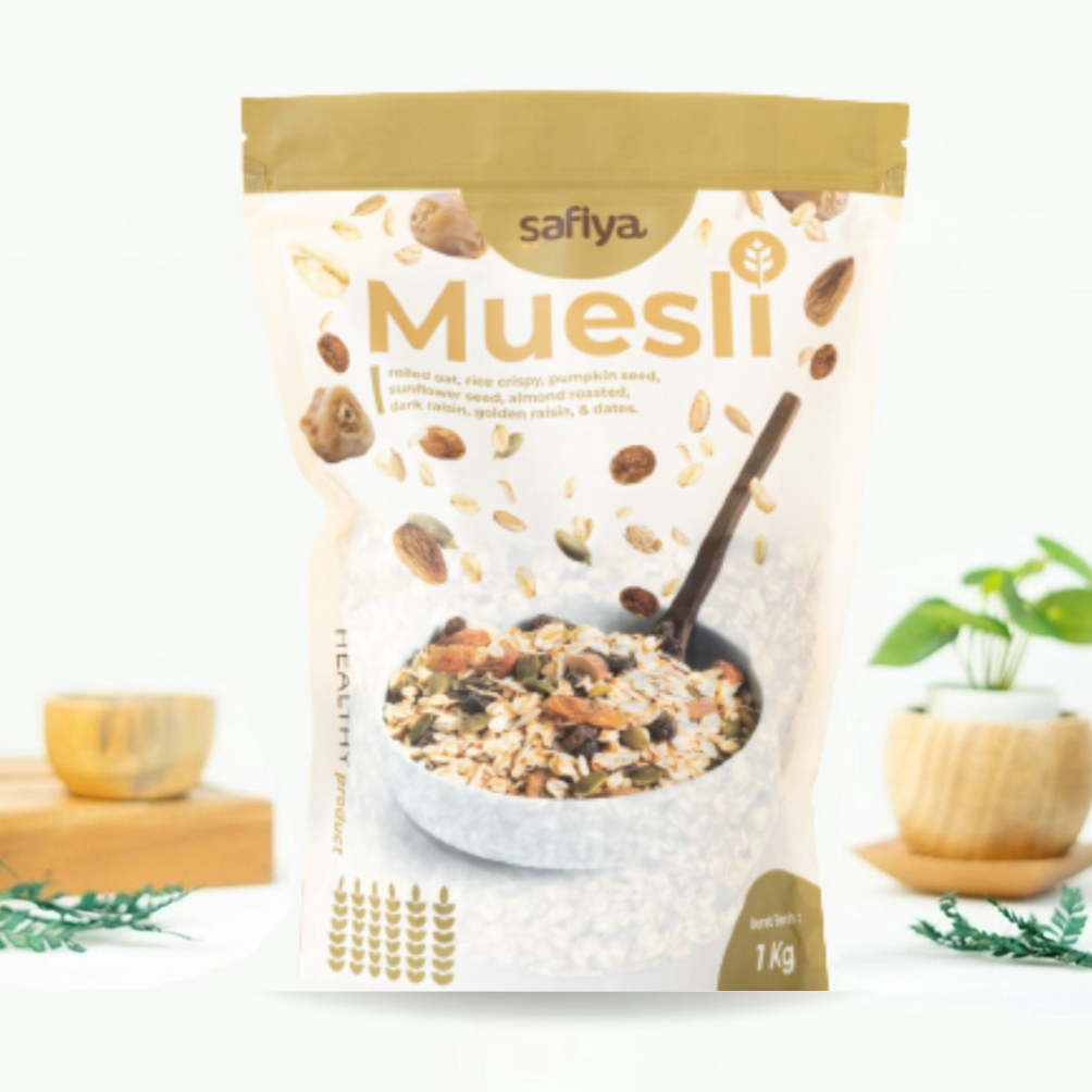 

8.8 Promo Brand Muesli Dried Fruit Mix 1 Kg Safiya Sereal Makanan Ringan - Sereal Diet Sehat Alami Oatmeal