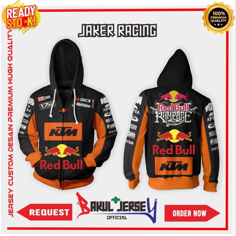Jaket Racing motif redbull