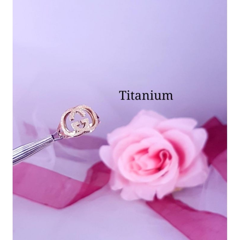 Cincin titanium berlapis emas24k /cincin wanita berlapis emas24k (Cn28)