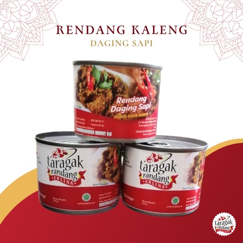 

TARAGAK RANDANG ERLINA RENDANG DAGING SAPI KALENG PREMIUM 200 GRAM