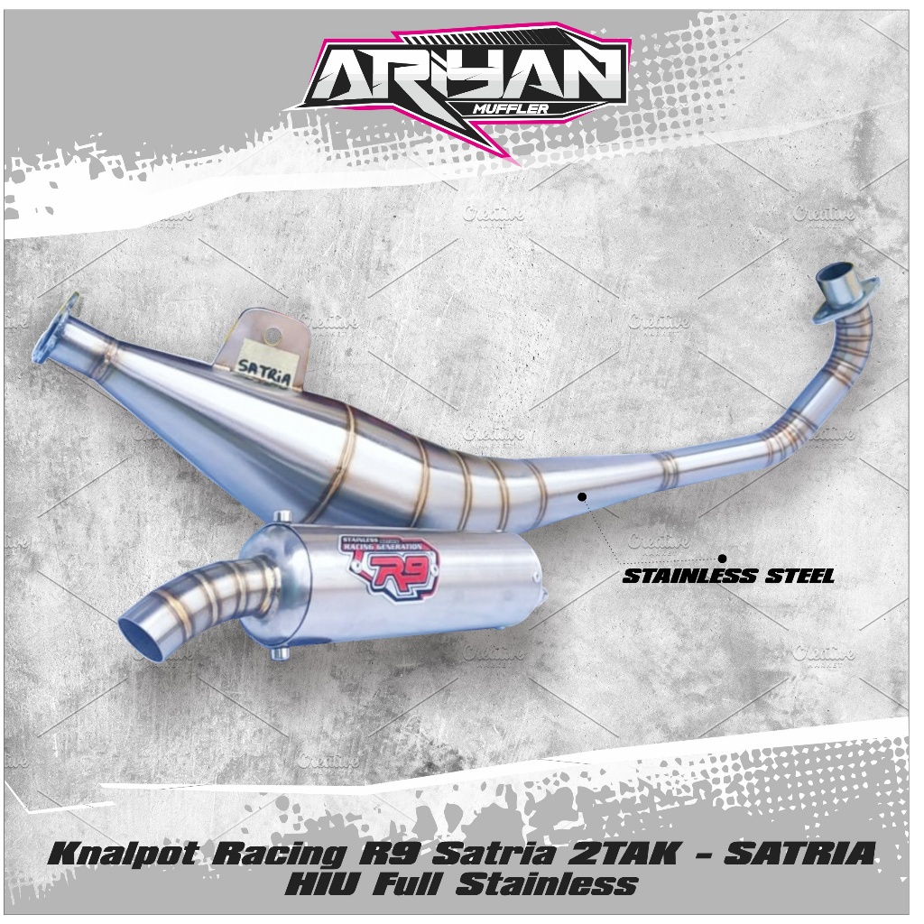 Knalpot Racing R9 Satria 2TAK - SATRIA HIU Full Stainless