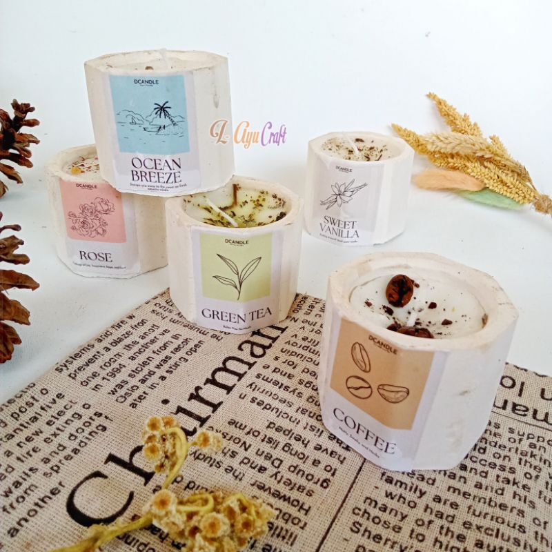 L-AYUCRAFT Lilin aromaterapi concrete