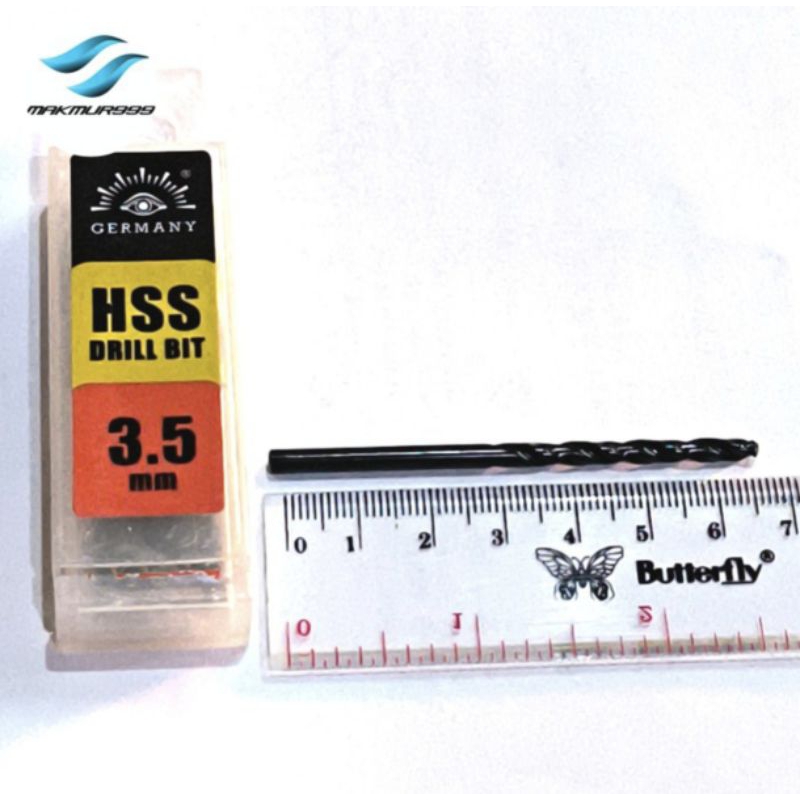 mata bor besi 3,5mm hss tjap mata - cap mata