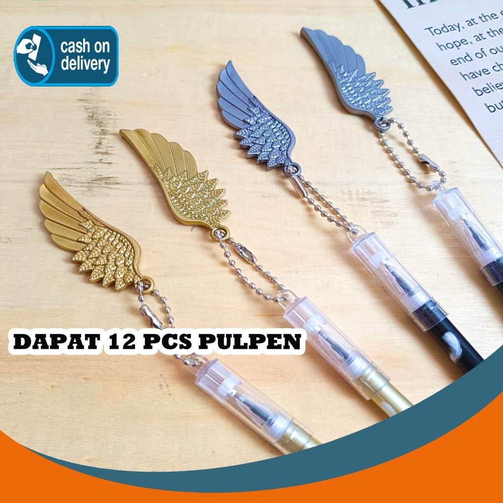 

SELUSIN (12 PCS) PULPEN GANTUNGAN SAYAP MALAIKAT THE ANGEL WING PEN PENA BOLPEN BOLPOIN ANAK LUCU ALAT TULIS KANTOR SEKOLAH MURAH TERMURAH COD