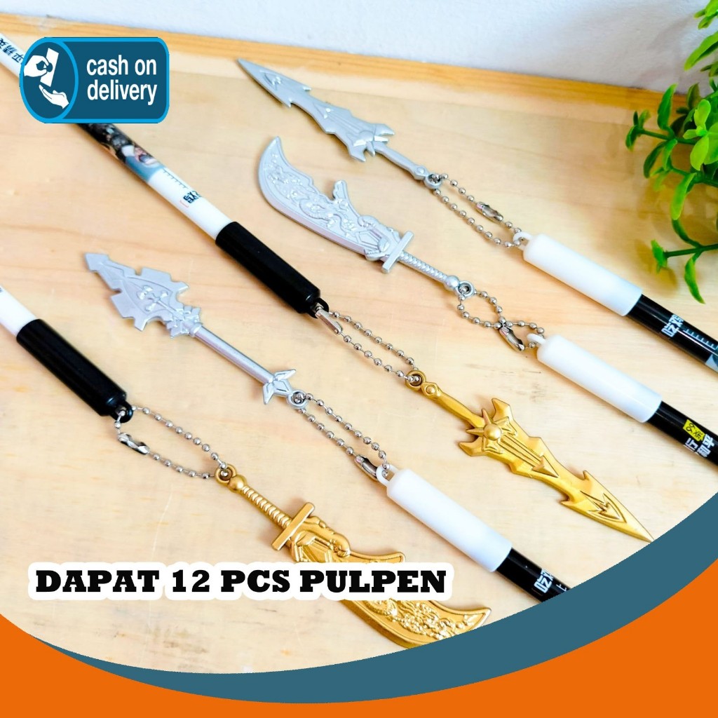 

12 PCS PULPEN GANTUNGAN PEDANG GAME PEACE PG-1037 SOLDIER PEN PENA BOLPEN BOLPOIN ANAK LUCU ALAT TULIS KANTOR SEKOLAH MURAH TERMURAH COD