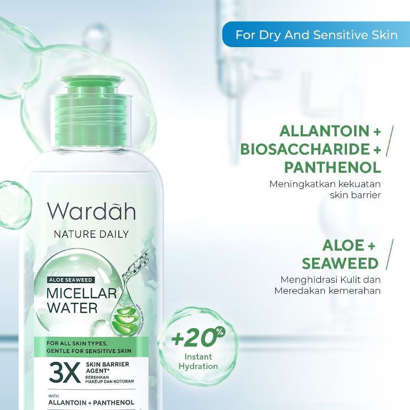 Wardah Nature Daily Seaweed Cleansing Micellar Water | Wardah Aloe Seaweed Micellar Water | Wardah M