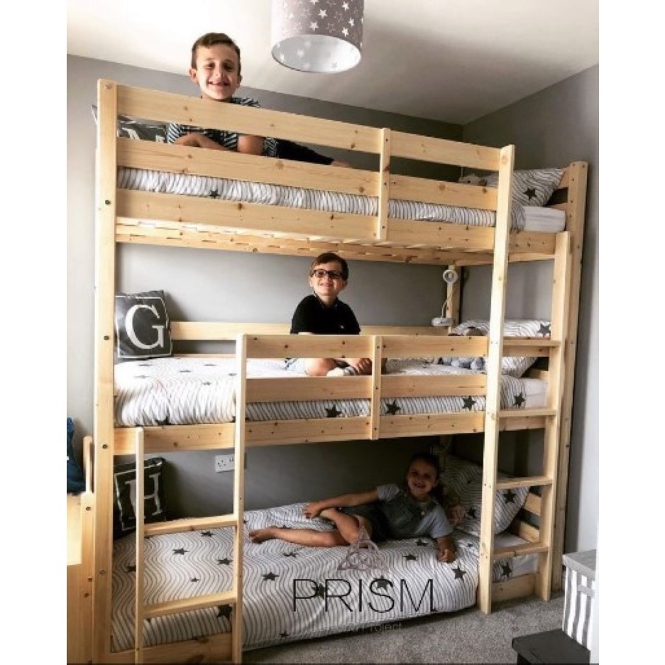 BB-14 Ranjang susun ranjang tingkat kayu bunk bed loft bed dipan divan tempat tidur kayu minimalis