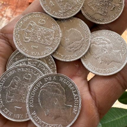 Koin Silver Perak 10 Gram 1 Gulden/Golden Belanda Wilhelmina