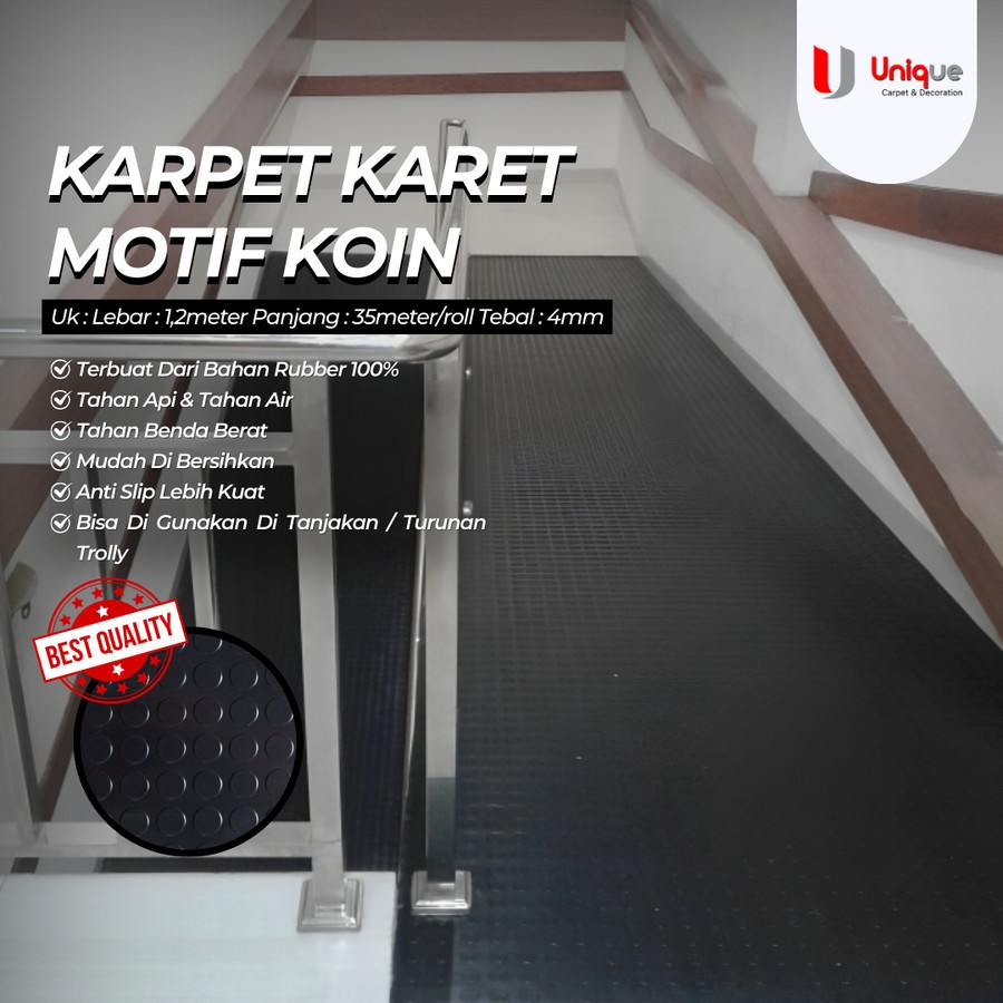 Karpet Karet Untuk Bengkel / Karpet Roll Anti Slip / Karpet Karet Rumah Sakit