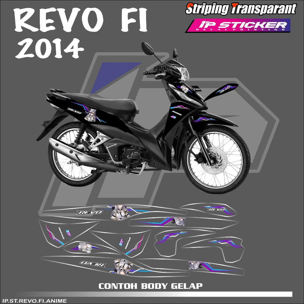 REVO FI (COD) STIKER STRIPING MOTOR HONDA REVO FI - STIKER LIST GRAFIK SIMPLE WARNA VARIASI DESAIN R
