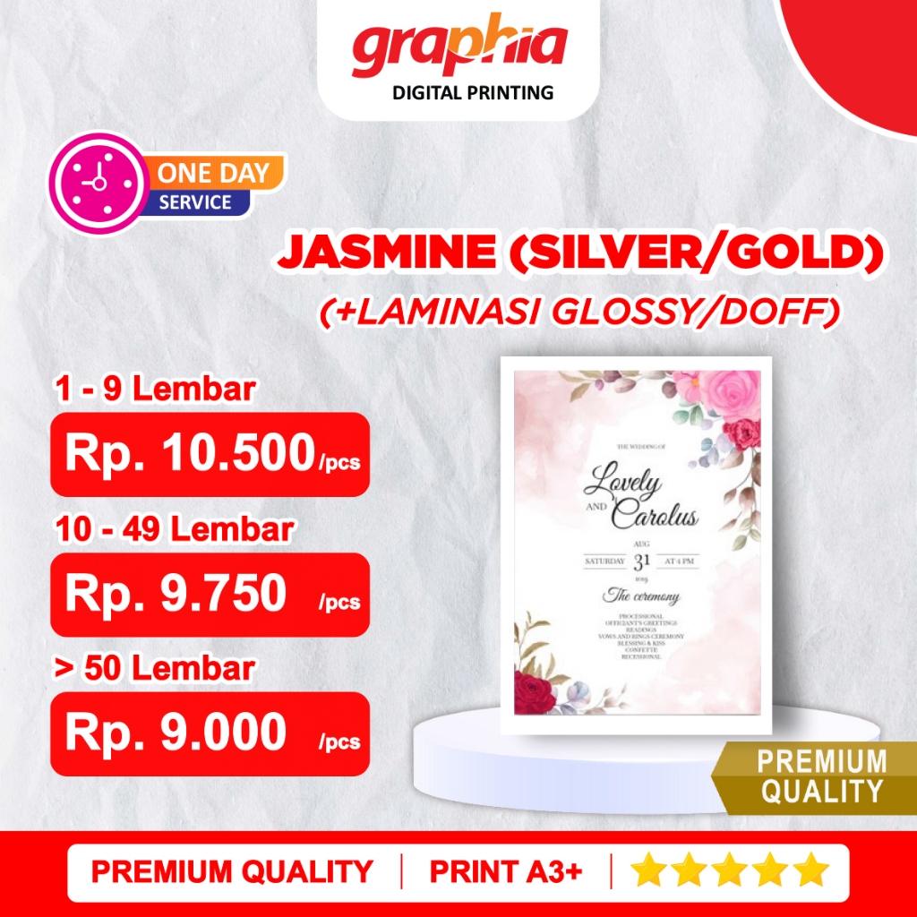

FANCY PAPER JASMINE A3+ dengan LAMINASI PREMIUM QUALITY