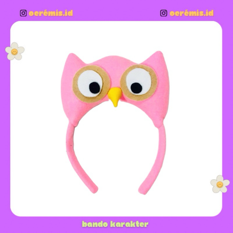 BANDO KARAKTER BURUNG HANTU PINK / BANDO COSPLAY BURUNG HANTU / OWL HEADBAND