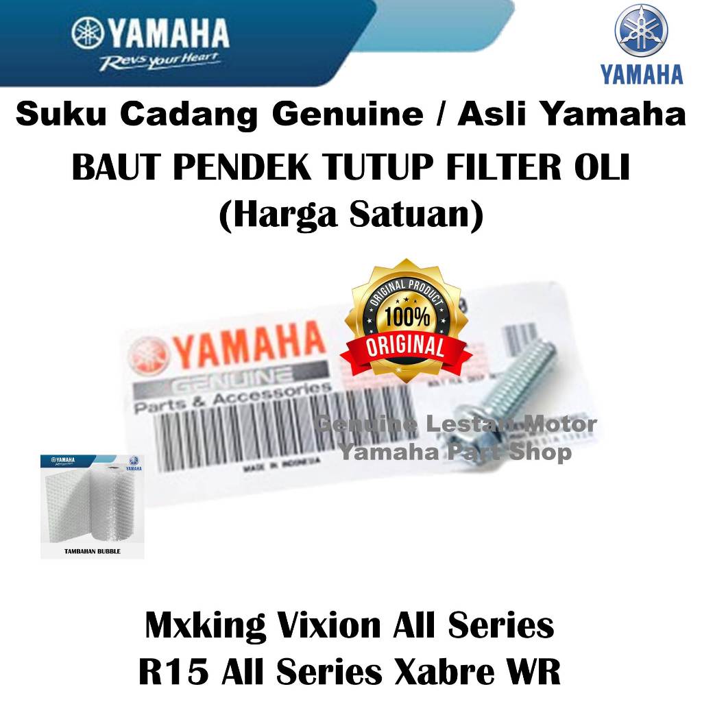 Baut Pendek Tutup Filter Oli Mx King MxKing Vixion Xabre Wr R15 Asli Yamaha Surabaya