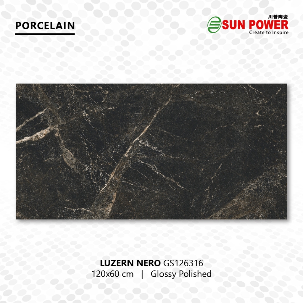 Granit Lantai &amp; Dinding Glossy Polished - Luzern 60x60 | Sun Power