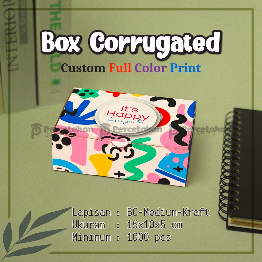 

Cetak Dus Corrugated 15x10x5 cm FULL COLOR Free Custom Desain/Logo | Custom Box | Kustom Dus Kemasan