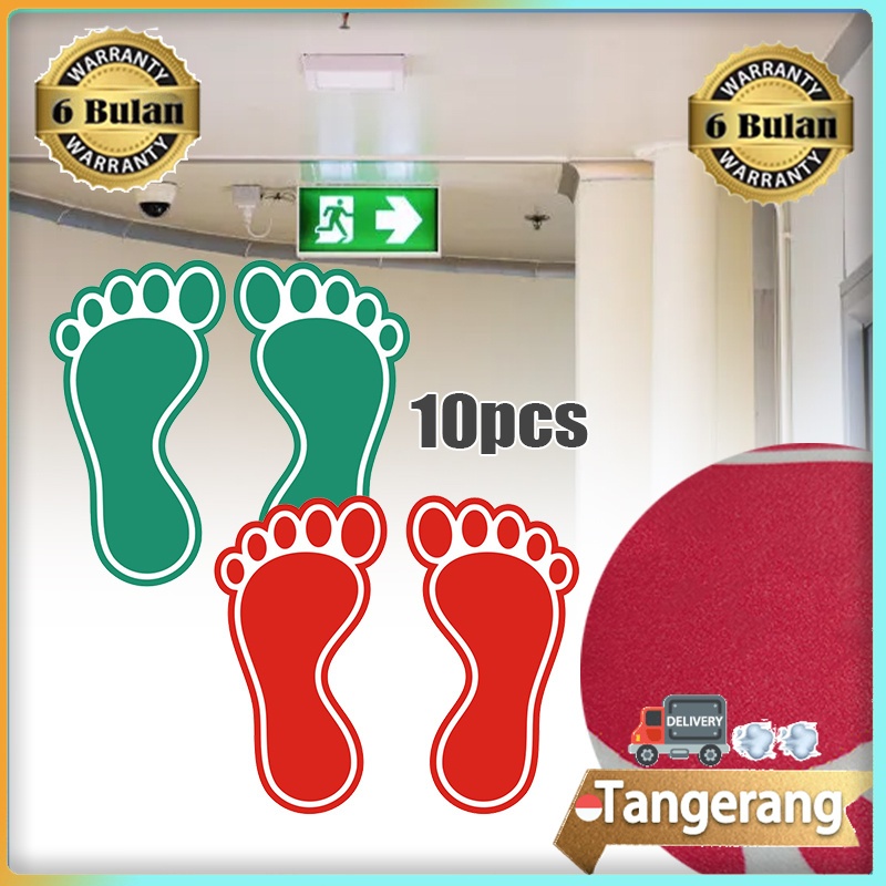 

10pasang 15cm Stiker Tapak Kaki / Stiker Jaga Jarak Anti Slip Masjid Kantor Sekolah