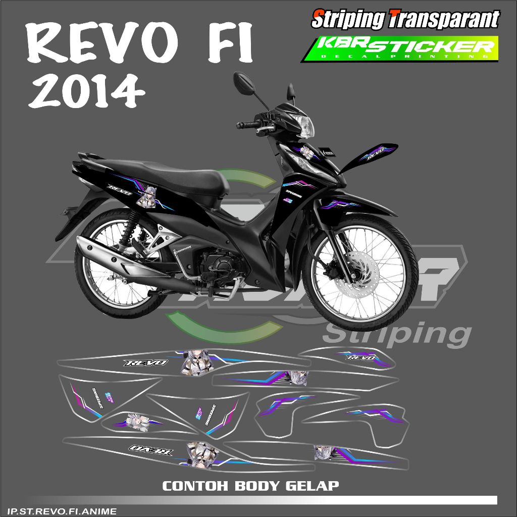 REVO FI (COD) STIKER STRIPING MOTOR HONDA REVO FI - STIKER LIST GRAFIK SIMPLE WARNA VARIASI DESAIN R