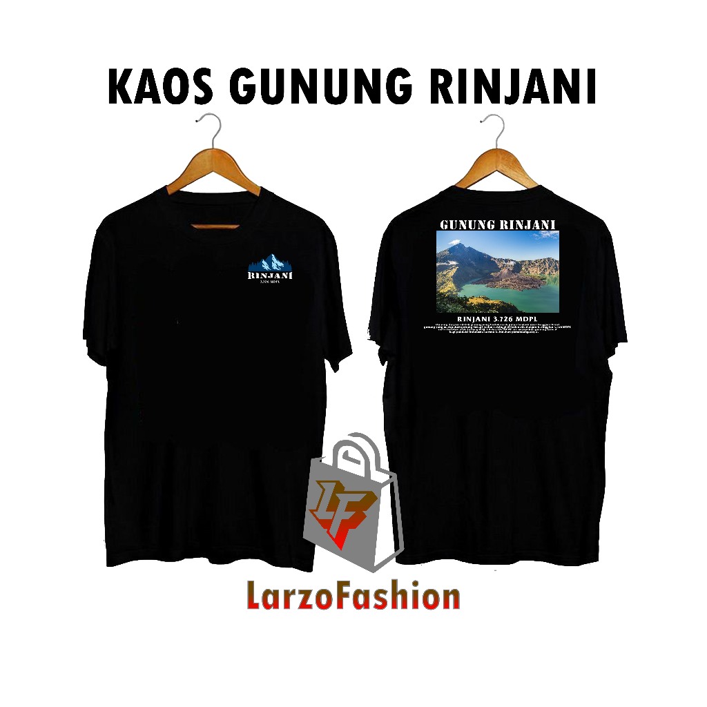 Kaos Pendaki GUNUNG RINJANI | Baju Distro Outdoor Hiking Explore Lombok Tshirt Mountain Series - Lar