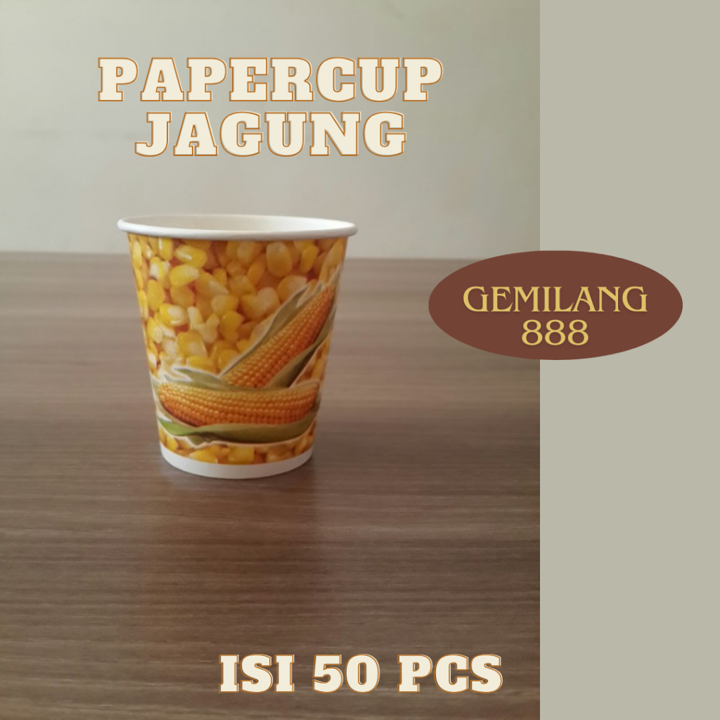 paper cup Jagung - papercup - cup kertas - gelas kertas - gelas jagung - gelas jasuke ukuran 7 oz
