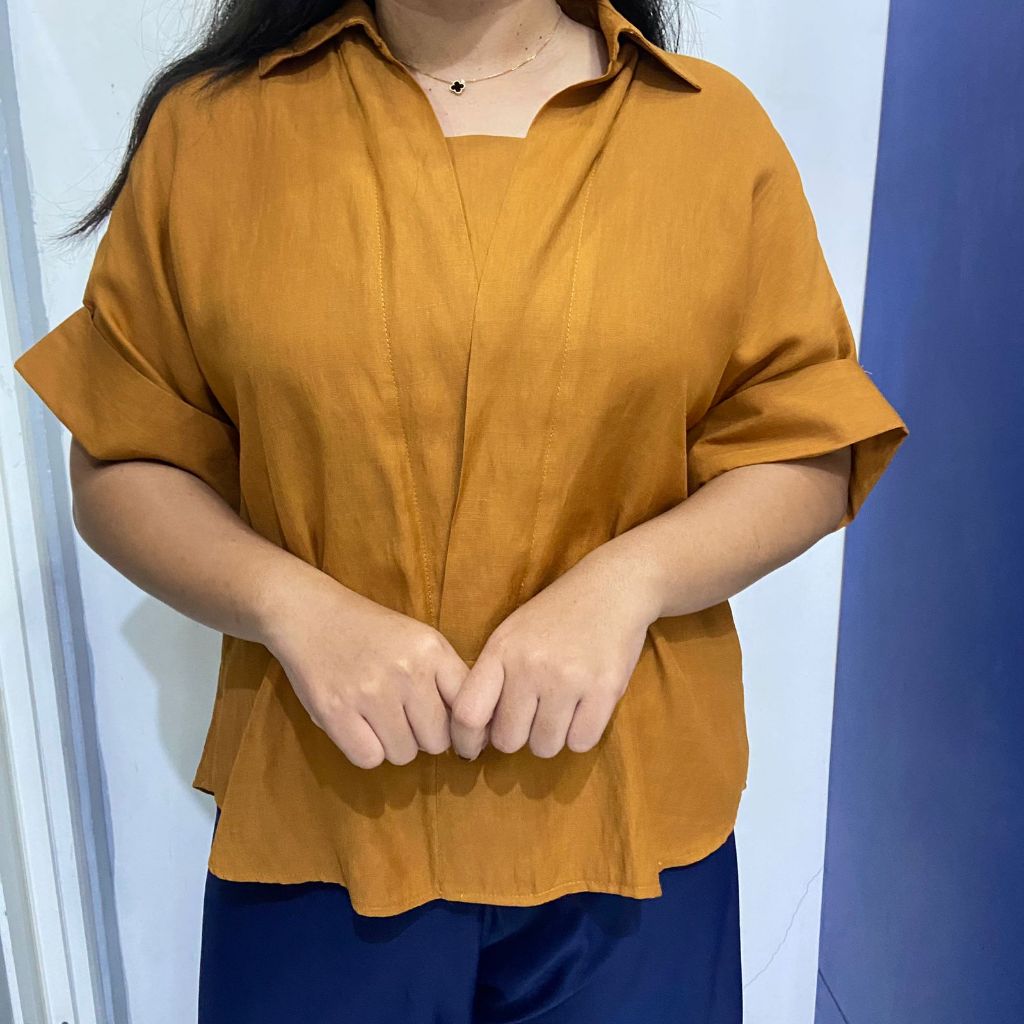 Blouse Jumbo Atasan Wanita Polos Warna Warni Cerah Katun Korea Pendek Baju Top Cewek Basic