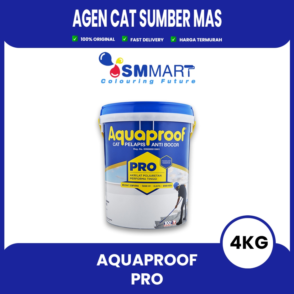 Cat Pelapis Anti Bocor AQUAPROOF PRO warna ABU dan PUTIH ukuran 4 KG