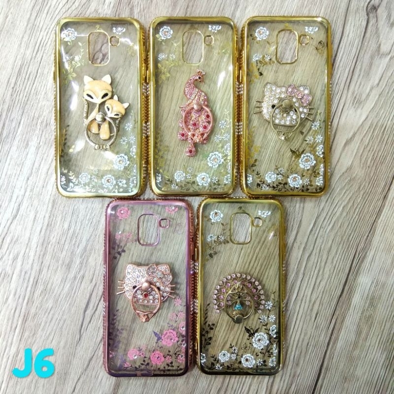 SOFTCASE MOTIF BUNGA FREE RING SAMSUNG J1 ACE/ J3 PRO/ J4/ J6 / J7 PLUS/ J7 2016