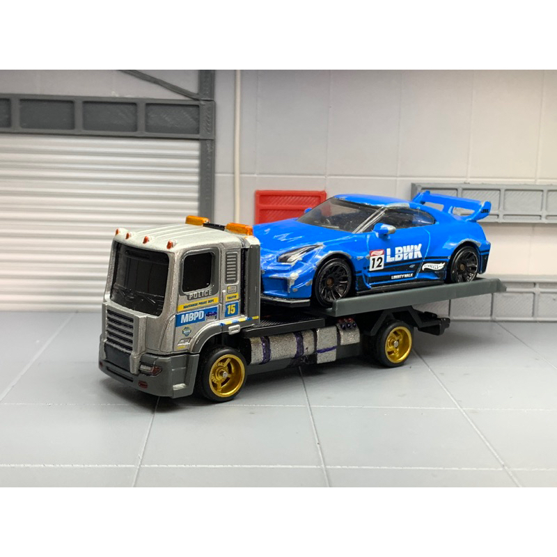 paket hot wheels team transport, r35 dan towing matchbox custom