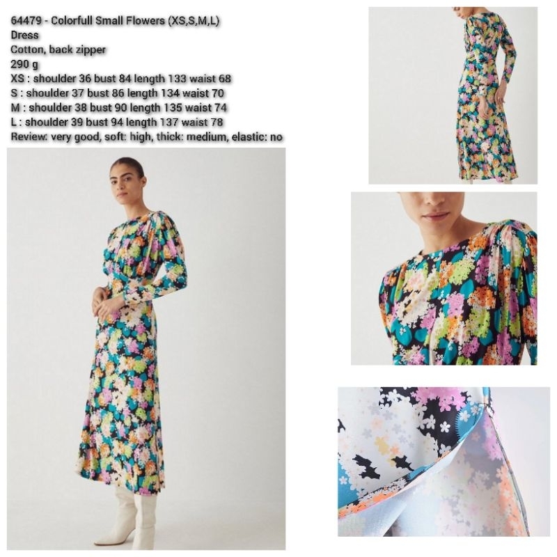 Dress panjang bunga bunga colorfull lengan panjang