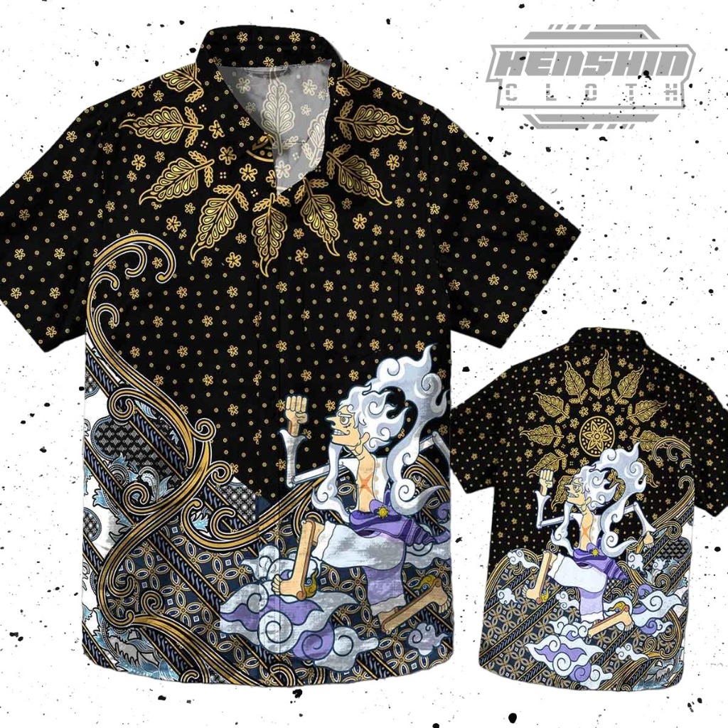 Kemeja Batik Anime One Piece Luffy Gear 5