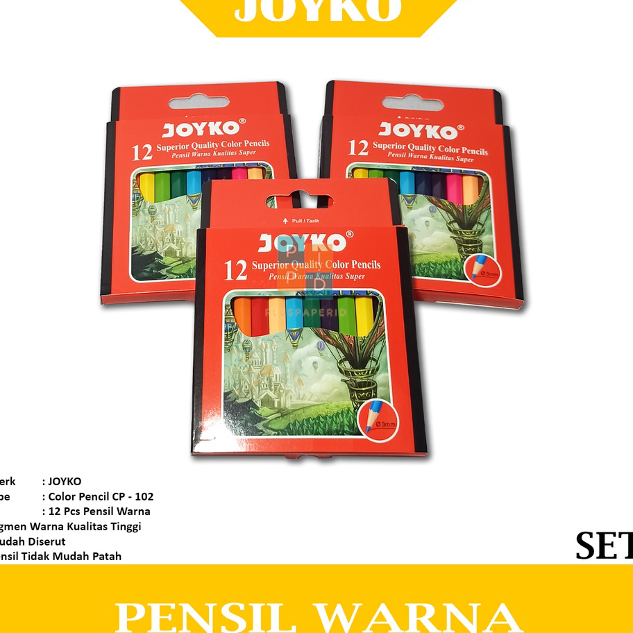 

Ready JOYKO - Pensil 12 Warna Mini - Color Pencil CP-102 - 1 Set Bestseller