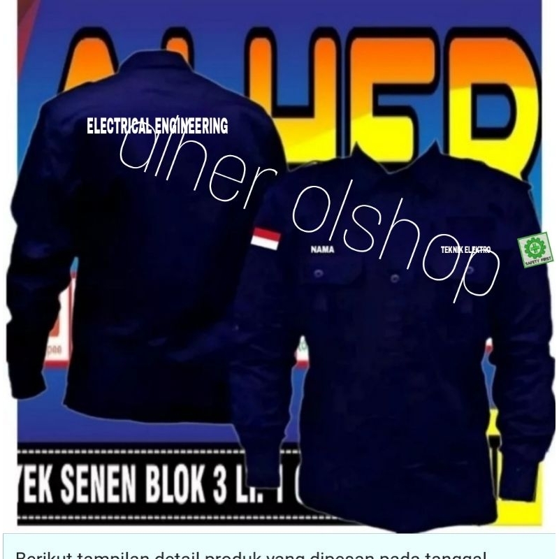 kemeja electrical engineering baju electrical engineering seragam electrical engineering Pdh electri