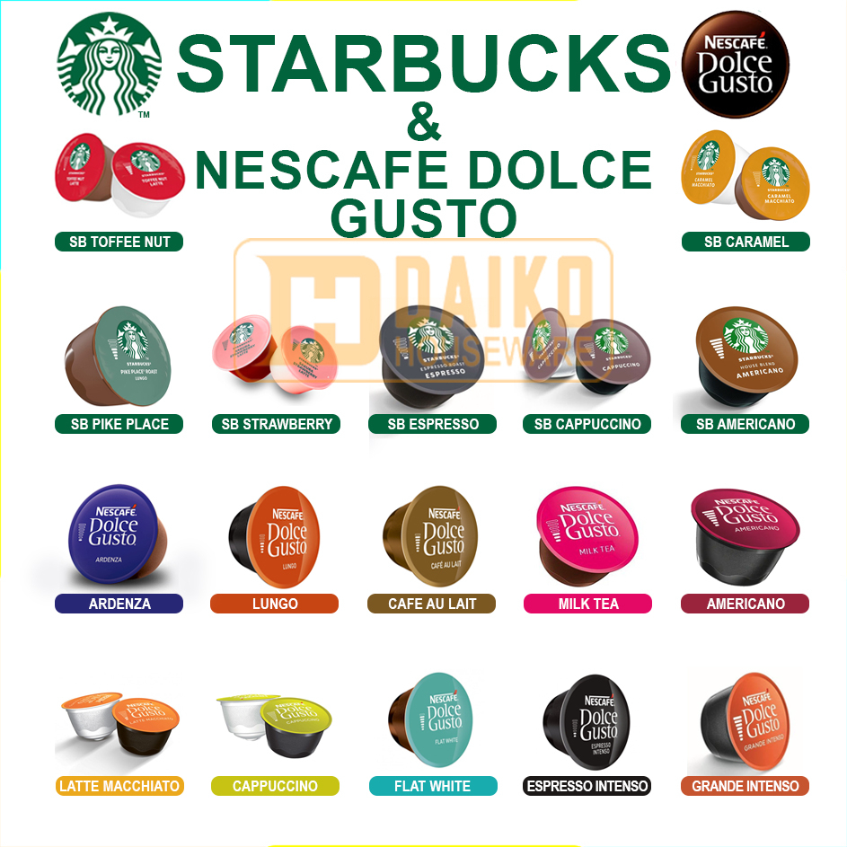 

PHVF8095 Capsule Nescafe Dolce Gusto Eceran Mix Rasa Original Nestle Starbucks Nescafe Dolce Gusto Cappuccino Grande Intenso Espresso Intenso Latte Macchiato Milk Tea Americano Flat White Ecer Harga Expired Date Panjang