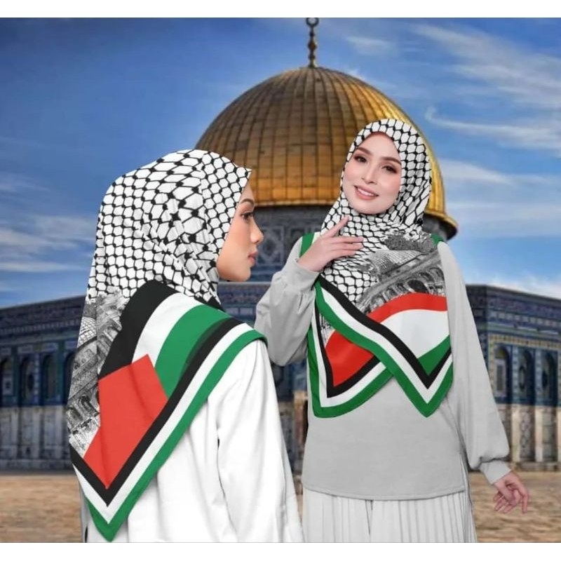 KERUDUNG SEGI EMPAT MOTIF PALESTINA