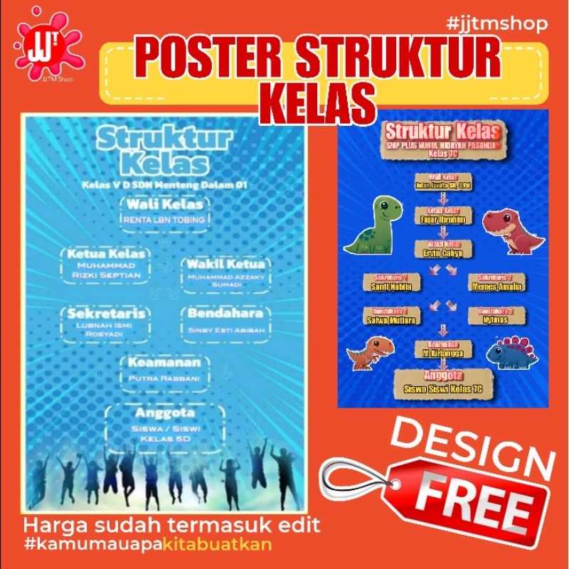 Poster Struktur Kelas Organisasi | Custom