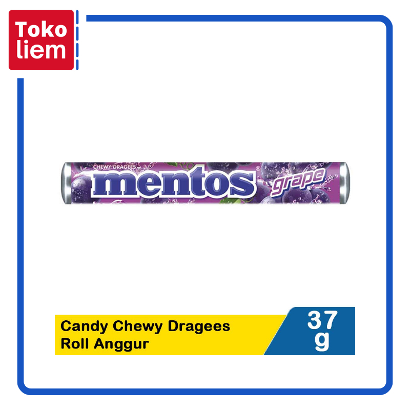 

Mentos Candy Chewy Dragees Roll Anggur 37G