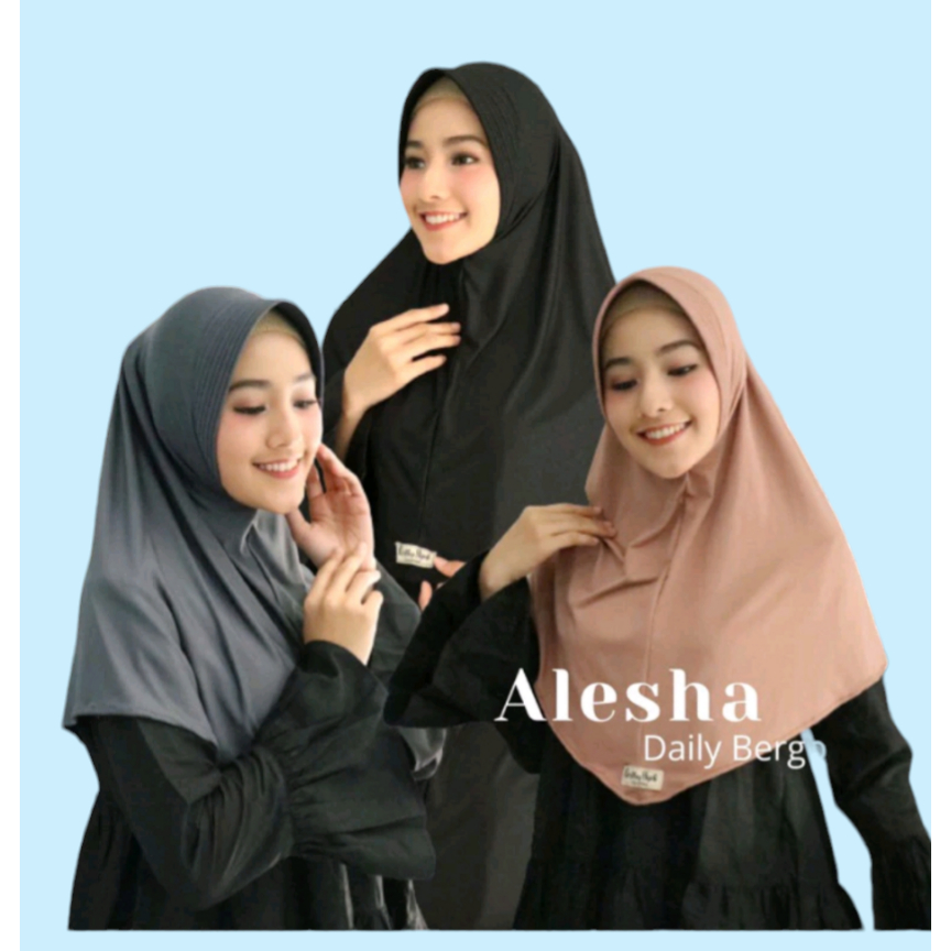 Jilbab Instan Alesha Size M Hijab Jersey Oval Sporty Jilbab Instan