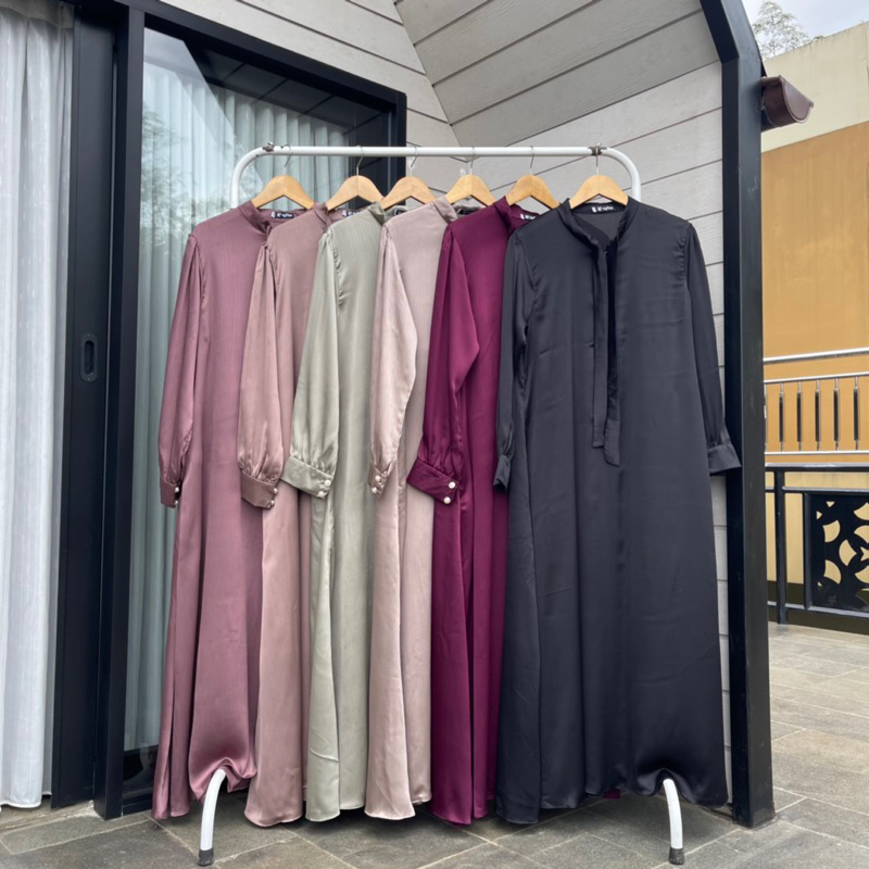 Delisha Dress Gamis Cradenza Silk Simple dan Cantik Ayfira Store