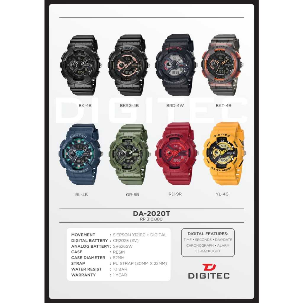 Jam Tangan Digitec 2020 Dual Time