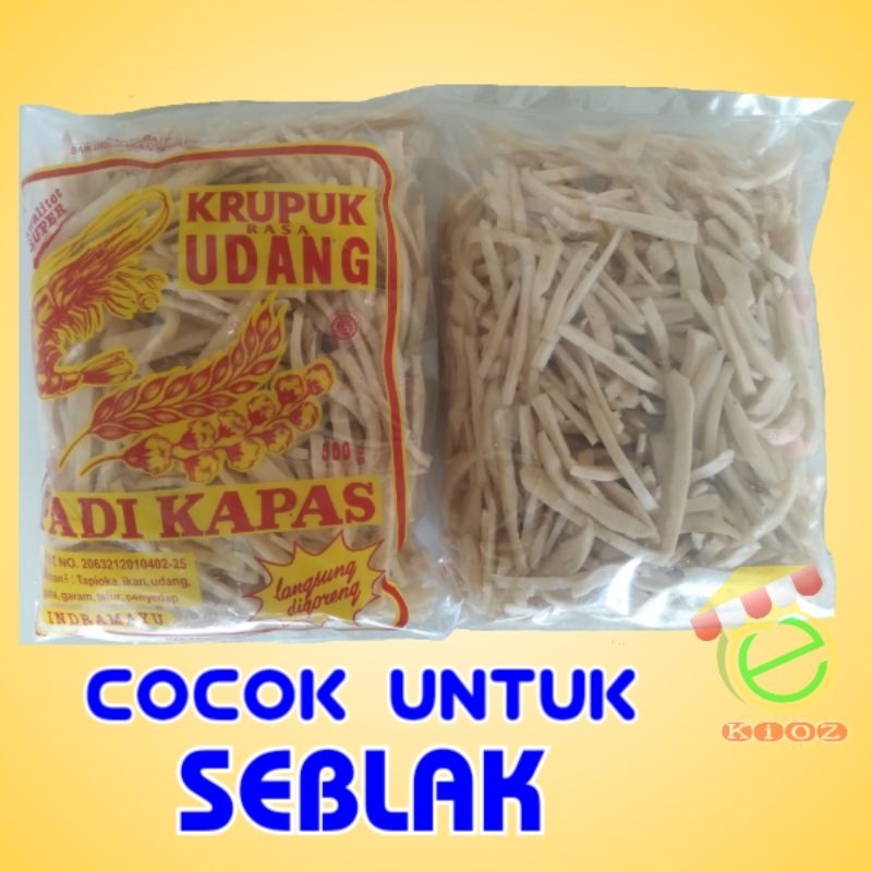 

Kerupuk Udang Stik (Seblak) Sirian 500gr Merk Padi Kapas Asli Indramayu