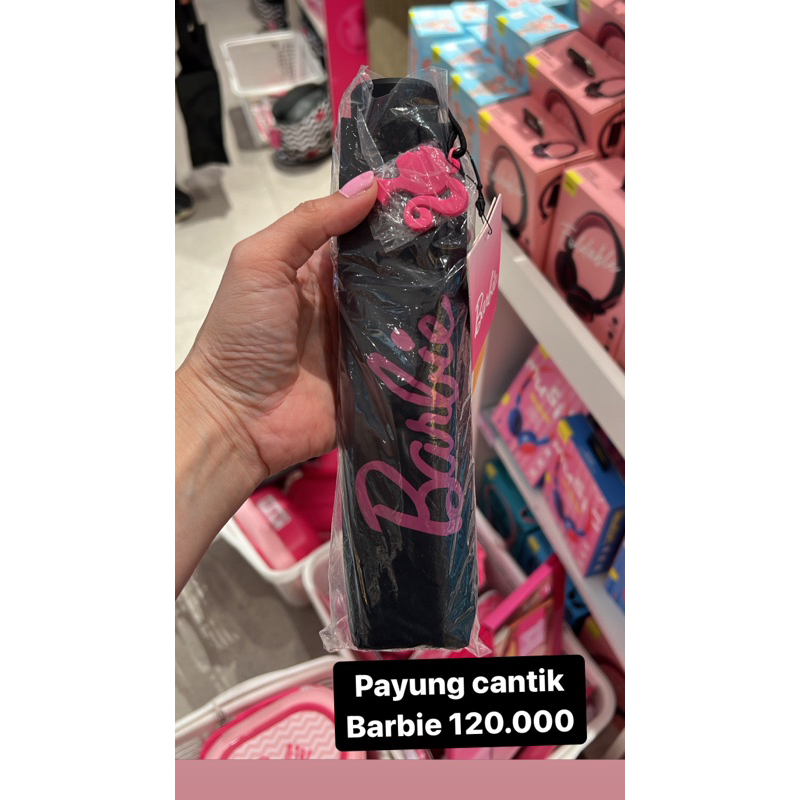 payung Lipat Miniso X Barbie Black