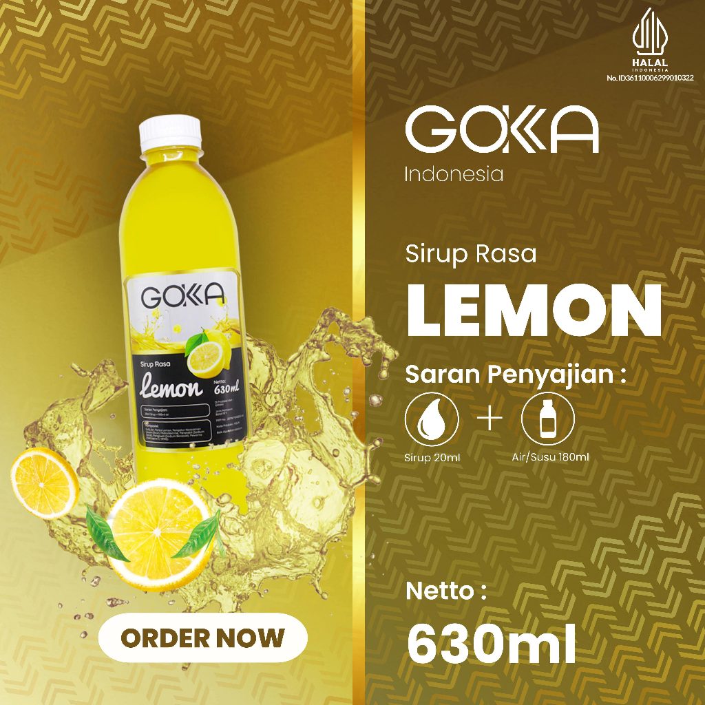 

Gokka Syrup / Sirup Gokka Minuman Segar Rasa Lemon 630ml