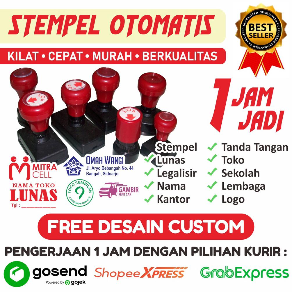 

3.3 Product HOT Stempel, Stempel otomatis free desain custom untuk stempel perusahaan, logo, nama stempel tanda tangan, stempel lunas, online shop, toko, sekolah, legalisir