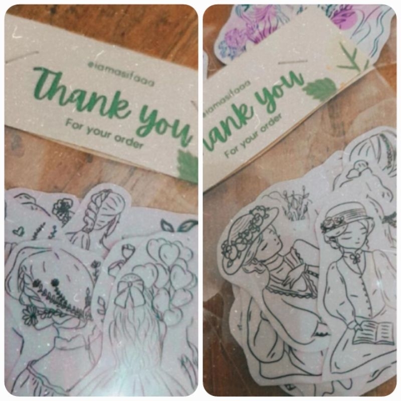 

Stiker Tema Girl Power Transparan Hitam Putih